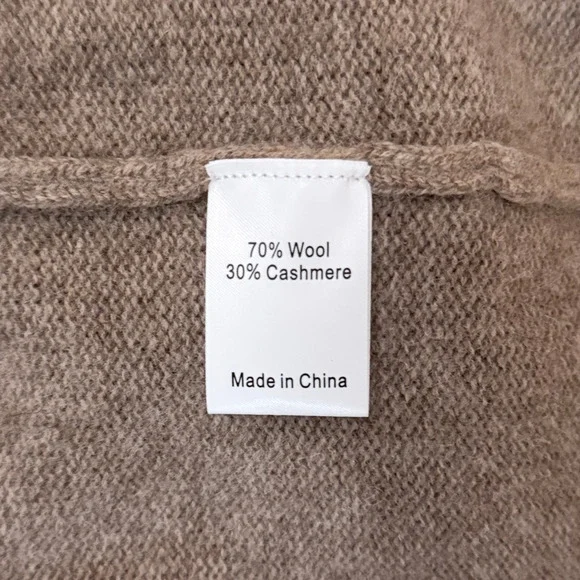 NEW La Ligne Cashmere V Neck Collared Sweater size Medium Camel Wool Pullover - Picture 7 of 9